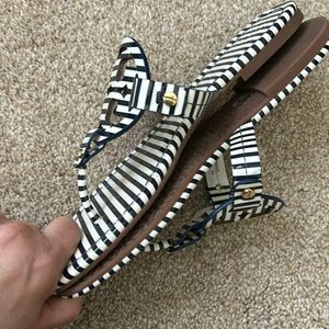 Tory Burch- navy and white sandals